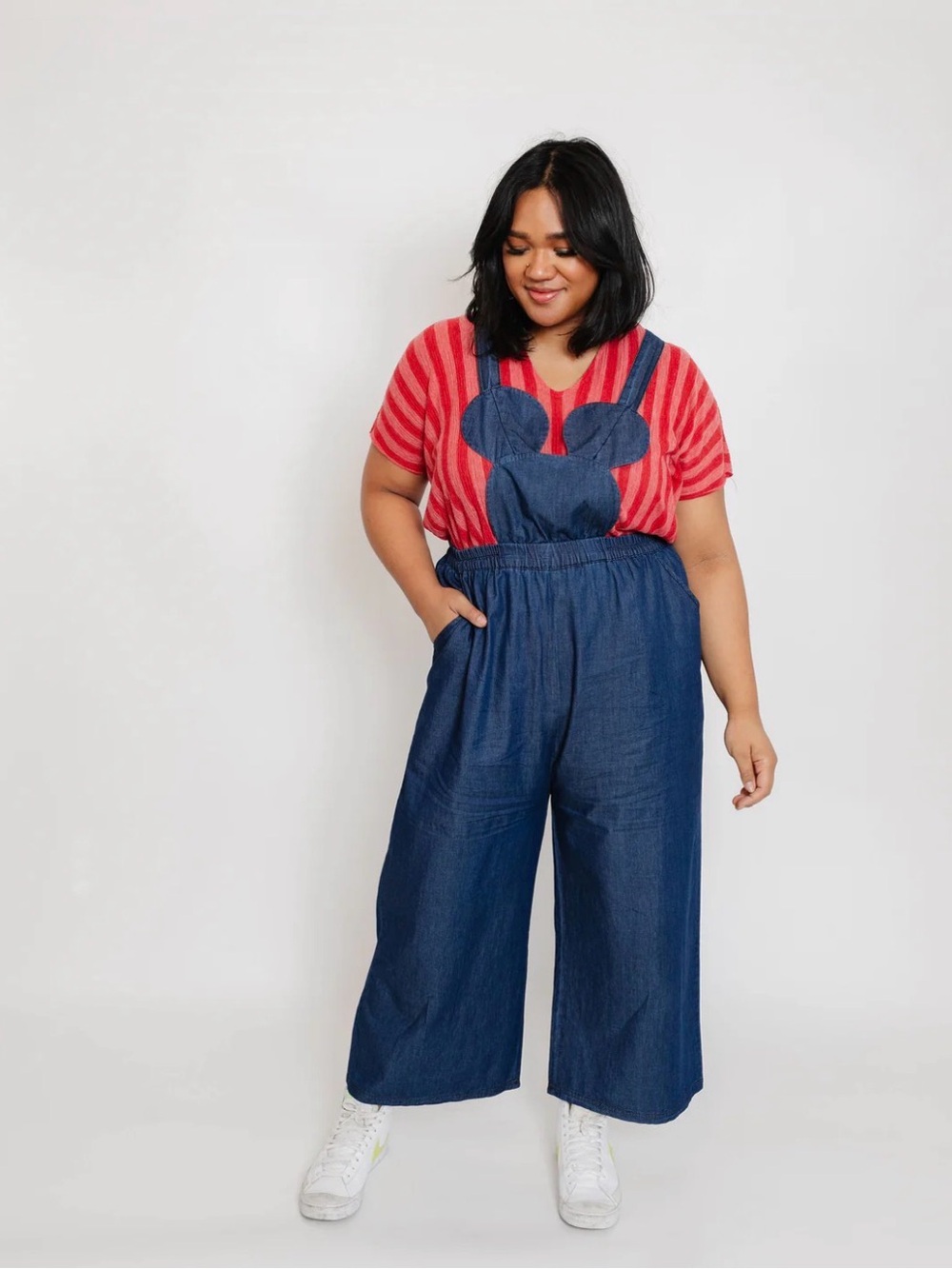 Pepper Kids Dark Denim Mouse Overalls Size XS